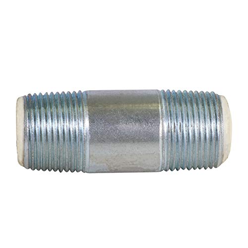 Image of Midline Valve EOUU4060-5 Dielectric Nipple Pipe Fitting with PEX Lining 4'' MIP Connections 6'' Long Galvanized Steel Reduces Electrolysis (5 Pack)