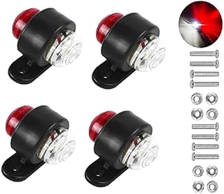 CISSIYOG 4 pack LED Side Marker Lights, 12-24V White Red Double Sided Warning Lamp, Truck Trailer Parking Light Clearance Lights