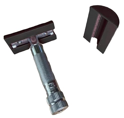 Safety Razor Travel Cover, Plastic Protective Case for Merkur 34C (Black)