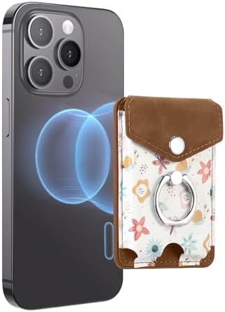 Premium Printed Leather Mag Safe Wallet for i Phone 15/14/13/12 – Magnetic Card Holder with Secure Ring Grip, 3-Card Capacity, Effortless Integration for Modern Minimalists Premium Printed Leather Mag Safe Wallet for i Phone 15/14/13/12 – Magnetic Card Holder with Secure Ring Grip, 3-Card Capacity, Effortless Integration for Modern Minimalists