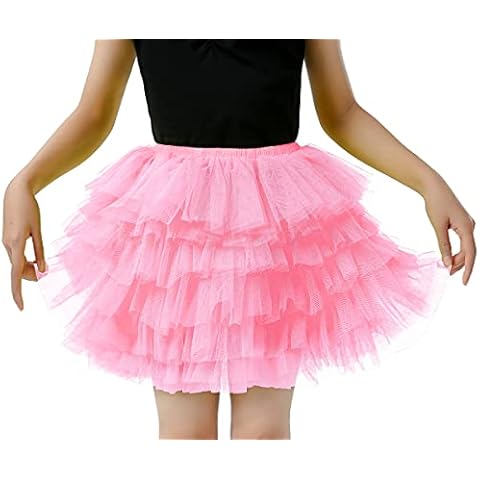 Tutu Skirt for Toddler Baby Little and Big Girl 4 to 6 Layered Tulle Skirts 1-8 Years (7-8T, 6layer-lightpink, 7_Years) Cover