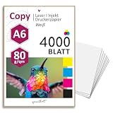 younikat 4000 Blatt blanko Papier 80 g/m² - DIN A6 148 x 105 mm - dv1418