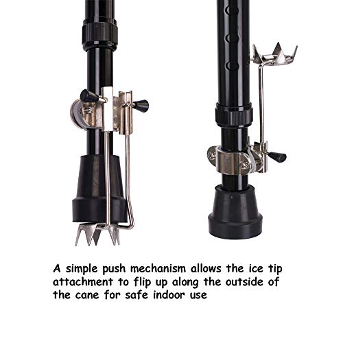 image for Ultrafun Cane Ice Tip Attachment Retractable 5 Prong Outdoor Ice Grip 