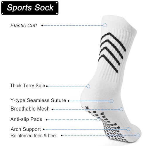 4-Pair 75% Cotton Grip Soccer Scoks Kids Youth Toddler Non-slip Sports Sock Football Basketball Rugby Yoga Pilates2