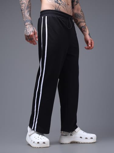 Image of Men's Loose Fit Side Tape Trackpants