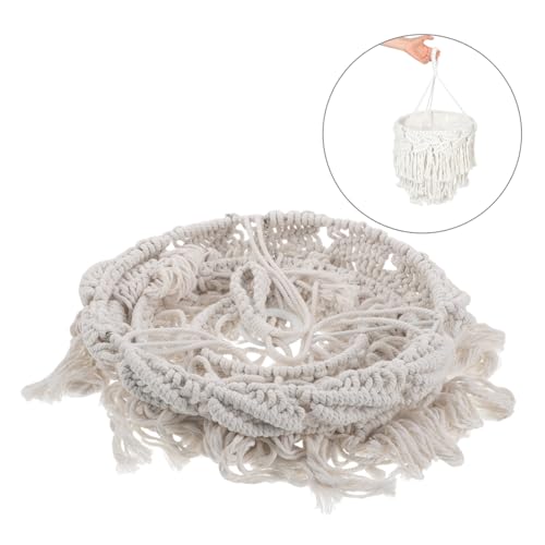 Pantalla lámpara colgante boho de algodón y flecos estilo nórdico 6