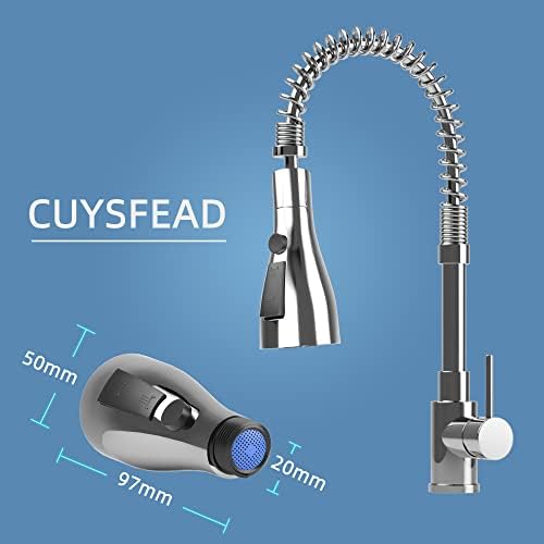 Cuysfead 360°Swivel Spout FM22 M24 Kitchen Sink Tap Spray Attachment Head with 3 Modes,Replacement Tap End Diffuser Spout,Faucet Pressurised Water Nozzle Aerator with Adapter Filter Accessories,G1/2