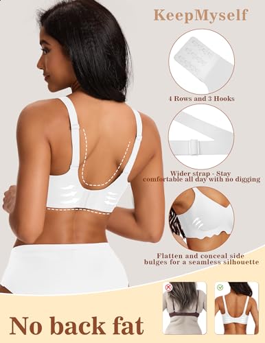 Image of Wireless Bras for Women No Underwire Wave Push Up Bra Seamless Bras Full Coverage Lift Everyday Bras