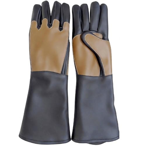 Guantes de manejo de animales con diseño destrejo de cuero de grano completo