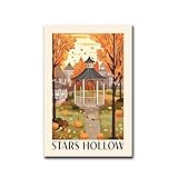 LHYXU Canvas Painting Posters and Print Stars Hollow Gilmore Girls Poster Art Print Kitchen Home Dining Bar Decoration 12x18inch wood Frame