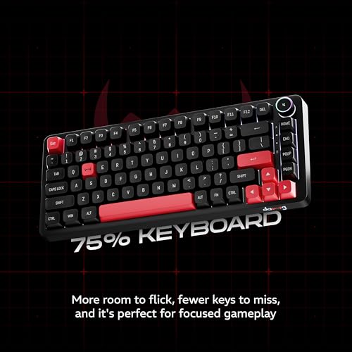 daWg Highkey 718 75% Wireless Mechanical Keyboard, Red Black+Red - Image 3