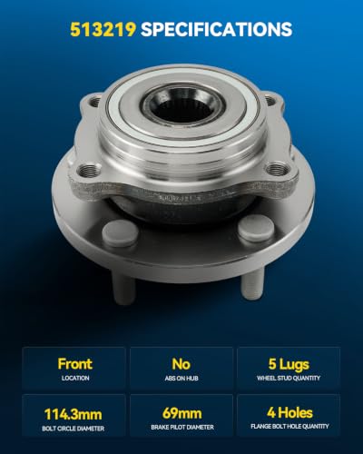 Image of PHILTOP 513219 x2 Front Wheel Bearing Hub Assembly for Mitsubishi Eclipse