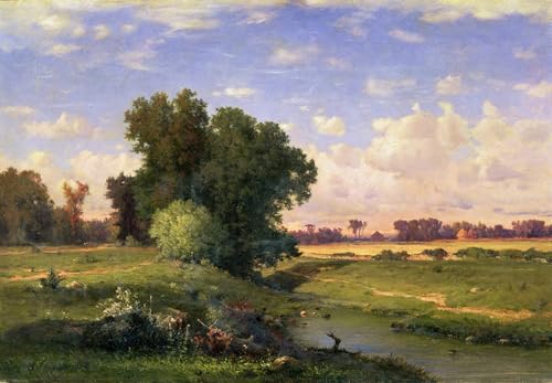 Coucher de soleil George Inness Peinture Poster pour Ambiance Lumineuse du Salon 60x90