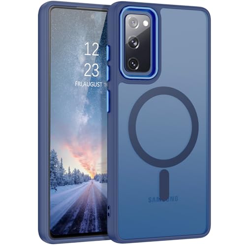 DUEDUE for Samsung Galaxy S20 FE Case Magnetic, Fit for MagSafe, Full Camera Protection Shockproof Protection, Anti-Scratch Translucent Matte Back Case for Samsung S20 FE 4G/5G 6.5 ", Blue