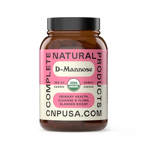 D Mannose 520mg Capsules - Organic D Mannose Supplement for UTI Support, Urinary Tract Bladder Health Pills, Plant Based Formula, Vegan Non GMO, No Fillers, 100 Capsule Count Made USA Certified Kosher