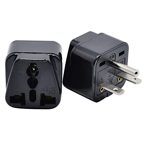 Tekit Black Nema 6-15P Universal Plug Adapter 110-250V 15A,Universal World To North American Us Nema 6-15P Electrical Plug Adapter Converter (6-15P Black) #TOP2