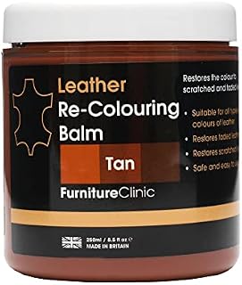 Furniture Clinic Leather Recolouring Balm - Leather Colour Restorer for Sofas, Leather Colour Repair for Faded & Scratched Leather Upholstery, Car Seats, Shoes and Clothing - 16 Colours (Black)