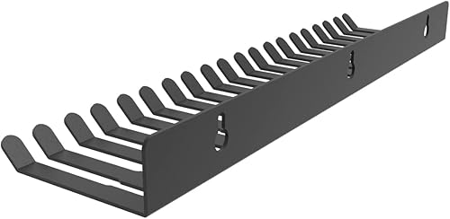 Miniatura 4 de Soporte de acero para montaje en pared, organizador de cables, almacenamiento de cables con 19 ranuras para cables de 5.5 a 0.374 in de ancho para