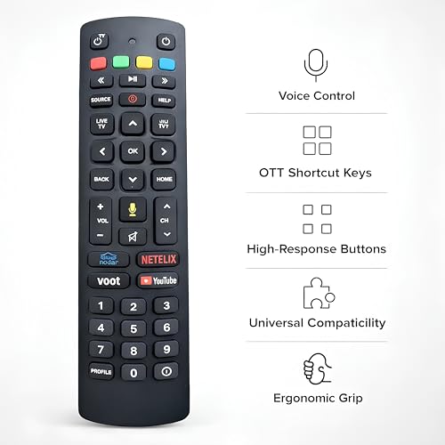Image of Original Voice Remote Compatible with Replacement Jio Fibere | Jio Fibere TV Set-Top Box | Netflix, Hotstar, YouTube Hotkeys (Jio Fiber & Air Fiber)