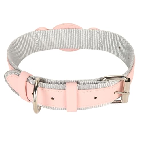 Collier en cuir rose pour chien réglable et résistant - 8