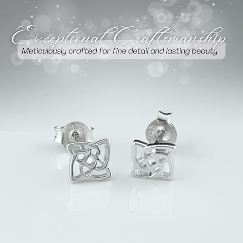 SilverCloseOut Rhodium Plated Sterling Silver Womens Ladies Irish Symbol Celtic Triquetra Stud Earrings, for Women, Hypoallergenic, Nickel Free, Lightweight, Daily Wear, Secure Posts by SILVERCLOSEOUT - Used condition - Image 5