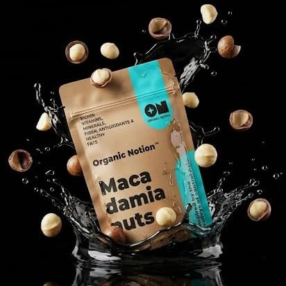 Image of Organic Notion Macadamia Nuts 200g | Grade A++,Guilt-Free Snacking, Rich in Healthy Fats & Antioxidants | Crunchy & Creamy Texture | Resealable Pouch(Kernels)