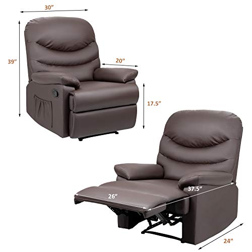 image for JUMMICO Recliner Chair PU Leather Sofa Adjustable Home Theater Seating