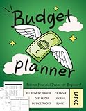 Achieve Financial Peace Budget Planner: 12 Month Practical Debt Workbook for Beginners in Large Size