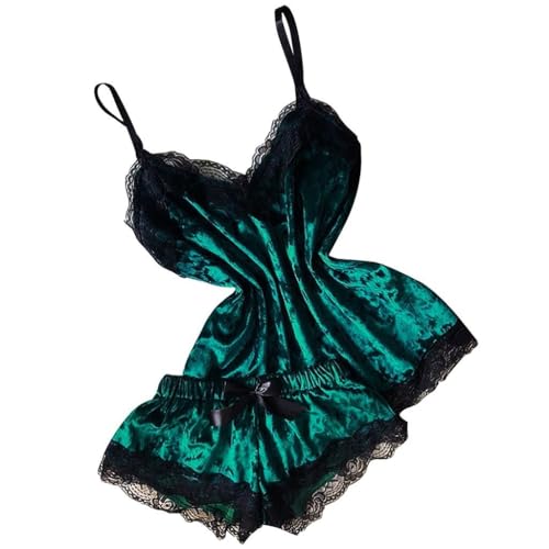 Pijama de satén para mujer, color rosa, negligee para mujer, negro, encaje, corto, vestido de tirantes, cuello en V, tirantes delgados, camisón sin mangas, camisón de satén, ropa de dormir de verano