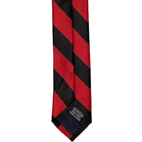 Tiemart Striped Skinny Tie, 2" Width (Red And Black) #TOP4