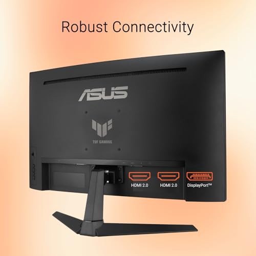 Image of ASUS TUF Gaming 27 inch FHD Curved Monitor, VA Display, 280Hz, 1ms (GTG), 1500R Curvature, FreeSync Premium, ELMB, 90% DCI-P3, DisplayWidget Center, DisplayPort, Dual HDMI, Eye Care, Tilt Adjustable