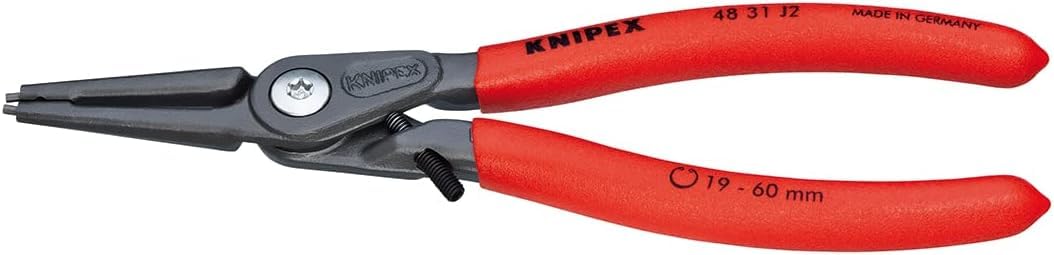 KNIPEX Precision Circlip Pliers for Internal Circlips in Bore Holes with Overexpansion Guard with Non-Slip Plastic, 48 31 J2