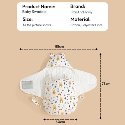 Image of StarAndDaisy Baby Swaddle Wrap for Newborn 0-9 Months, Baby Sleeping Bag Or Blanket, Muslin Swaddle for New Born Baby for All Season (Boys & Girls)-Rainbow Print