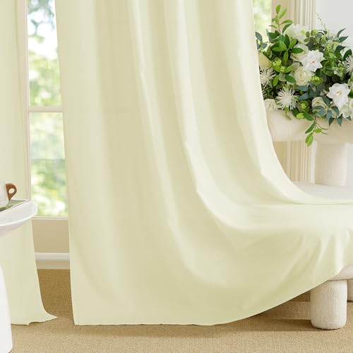 NICETOWN Non-See-Through Privacy Beige Sheer Curtains 108 inches Long 2 Panels, 52" Wide Grommet Window Curtains Drapes for Living Room Bedroom- Home Decoration Light Filtering Elegant Window Drapes