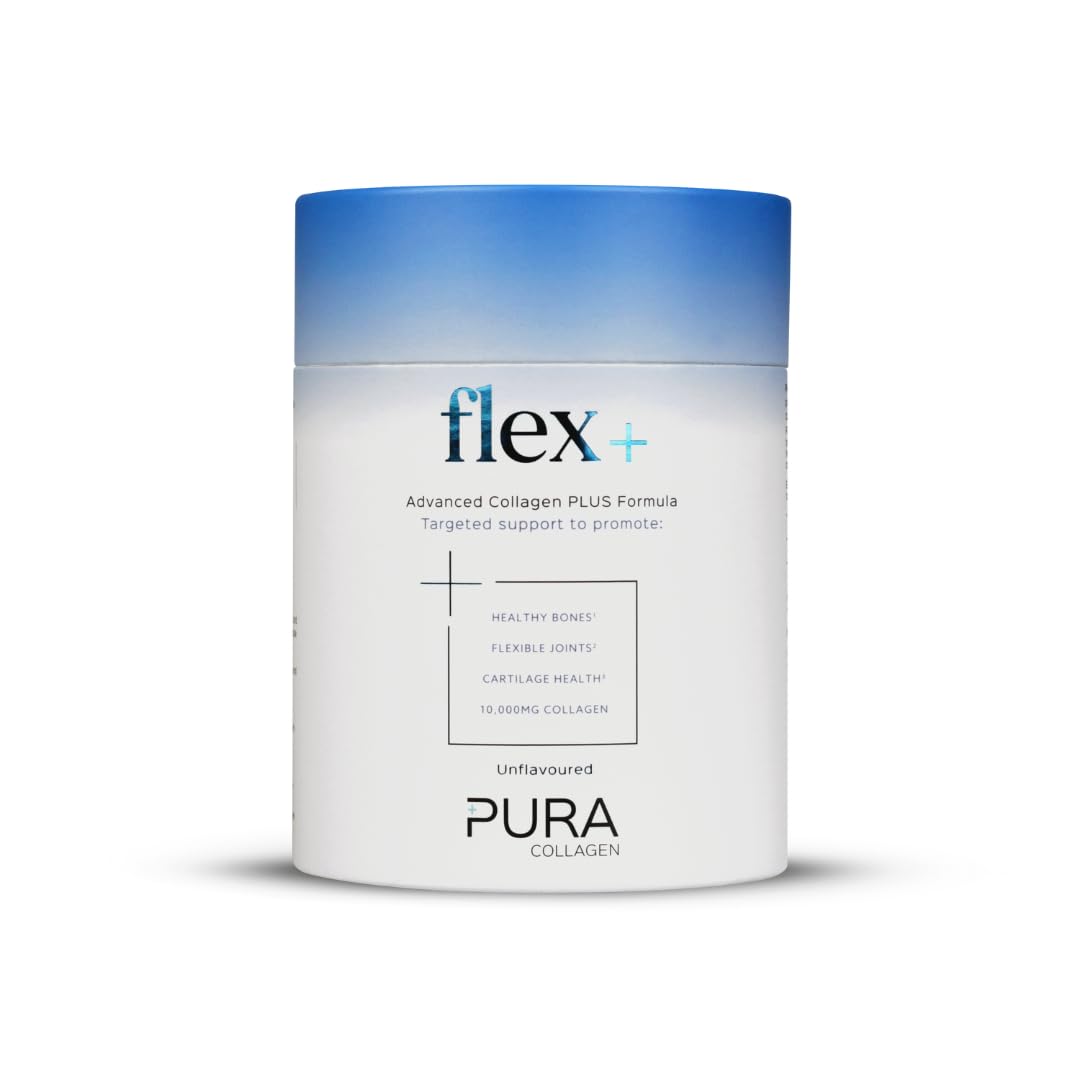 Pura Powdered Collagen Supplement (Flex +) | Hydrolysed Collagen Peptides with Vitamin C & Manganese | 284g (28 Servings)