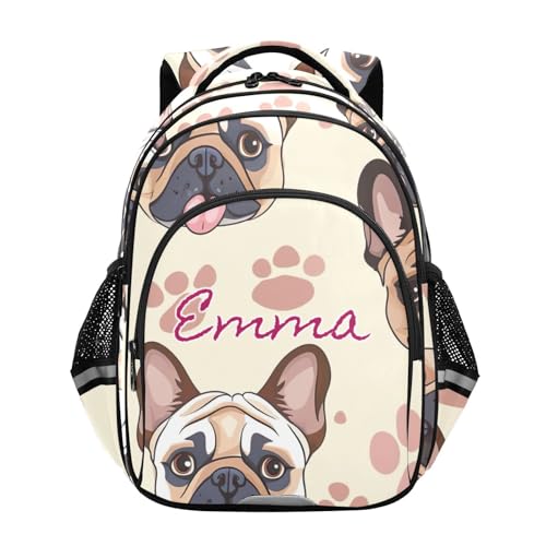 Sac à dos bouledogue français enfants personnalisé 15 inch sac garçon 6-12 ans