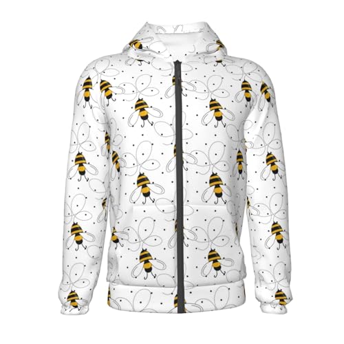 Small Bee Kid Hoodies Boys Zip Up Sweatshirts Girls Pullover with Pocket2