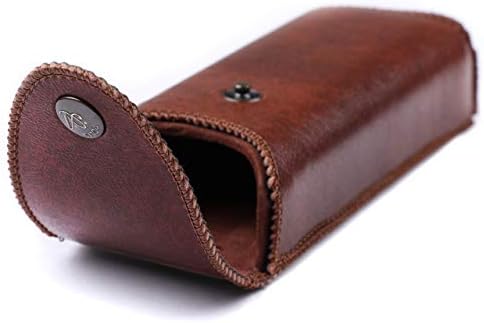 Hard Eyeglass Case With Belt Loop, PU Leather Glasses Case, Eyeglasses Cases, Reading Glass Case, Spectacles Box For Eyeglass, Classic Style Brown Eyeglass Case Small
