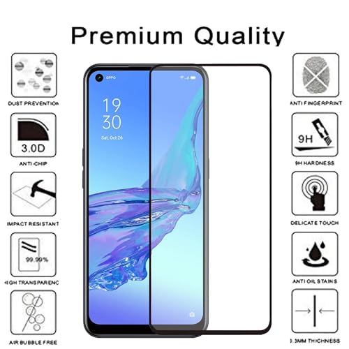 Image of 100FIT Tempered Glass Screen Protector Compatible For Oppo Reno 4, Reno 5 With Edge To Edge Coverage And Easy Installation Kit