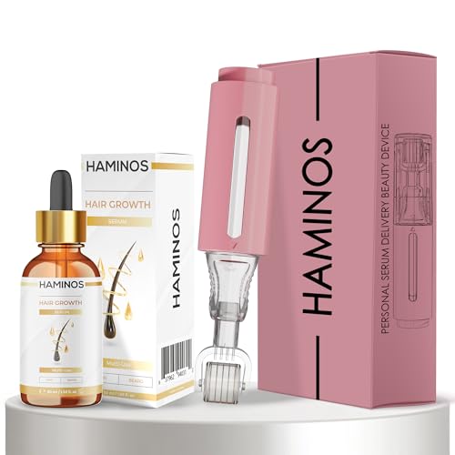 Derma Roller 0,5 mm HAMINOS stimule la repousse cheveux des femmes