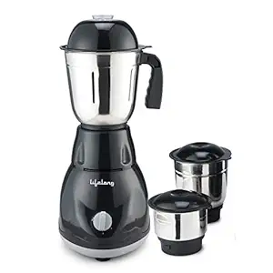 Lifelong Stainless Steel Llmg23 Power Pro 500 Watts Mixer Grinder With 3 Jars (Liquidizing, Wet Grinding , Black