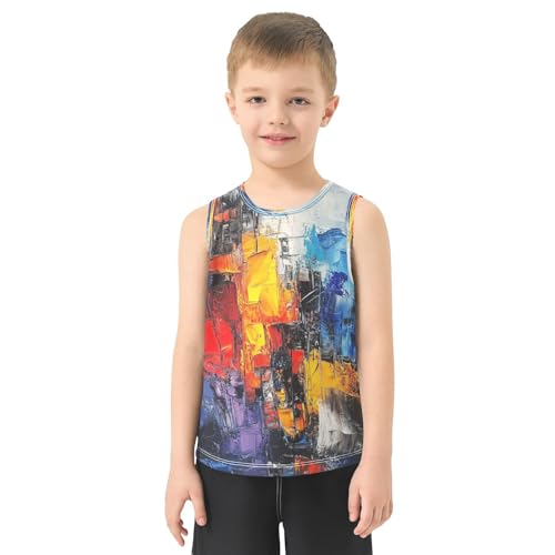 MNSRUU Toddler Summer Tank Tops Boys Sleeveless Shirt Quick Dry Tank Tops 3-15 Years Old