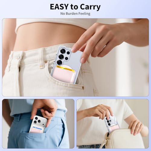 Porte-cartes magnétique en cuir MagSafe pour Samsung Galaxy S25 et iPhone 16 17 - 5