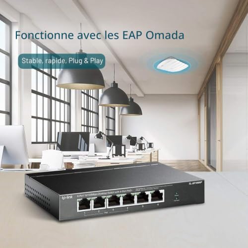 TP-Link Switch PoE (TL-SF1006P) 6 Ports 10/100M, 4 Ports PoE+, 67W pour Tous Les Ports PoE, Boitier Métal, Installation Facile, idéal pour créer Un réseau de Surveillance Polyvalent et fiable