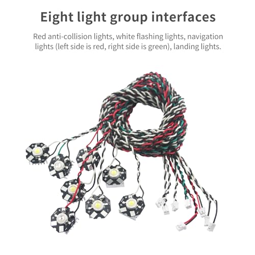 LED-Licht für RC-Flugzeuge, Flugzeugbeleuchtungssystem mit 8 Modi, Simuliert Vollständig das Lichtsystem eines Echten Flugzeugs