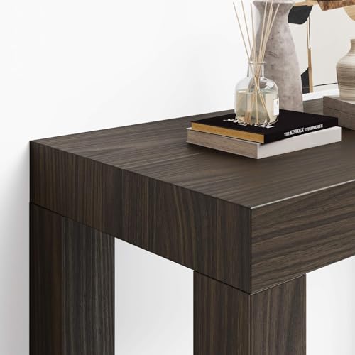Mobili Fiver, Tavolo Consolle Allungabile First, 45(305) X90 Cm, Noce Scuro, Fino A 14 Posti, Consolle Da Ingresso E Sala, Made In Italy - 5