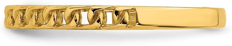 JewelryWeb 14k Solid Yellow Gold Link Design Ring Ring for Women - Image 4