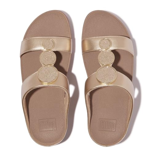 Image of FitFlop Halo Bead-Circle Metallic H-Bar Slides