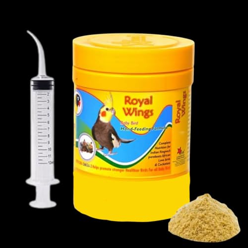 Premier Plants Baby Bird Feeding Formula Food with Complete Nutrition Fruit Flavour Powder (250 Gram) and Hand Feeding Syringe (12 Ml)