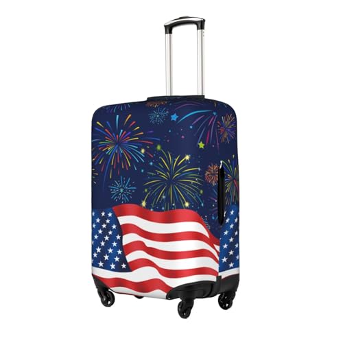 Travel Luggage Cover 4th Of July American Flag Fireworks Fashion Washable Baggage Suitcase Protector Fit For Luggage X-Large2